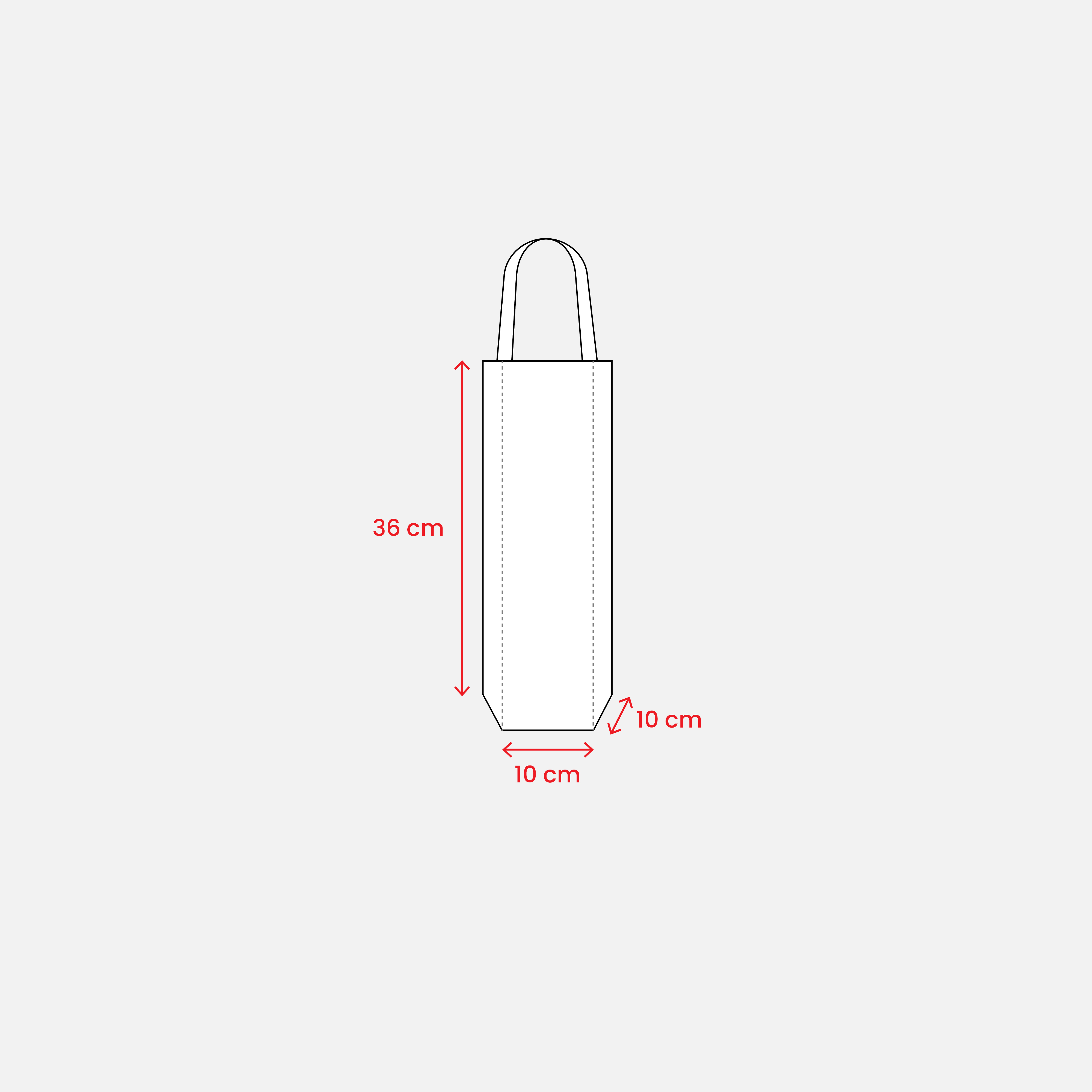 Shopper porta bottiglia in TNT 100 g/m2  termosaldato, manici corti