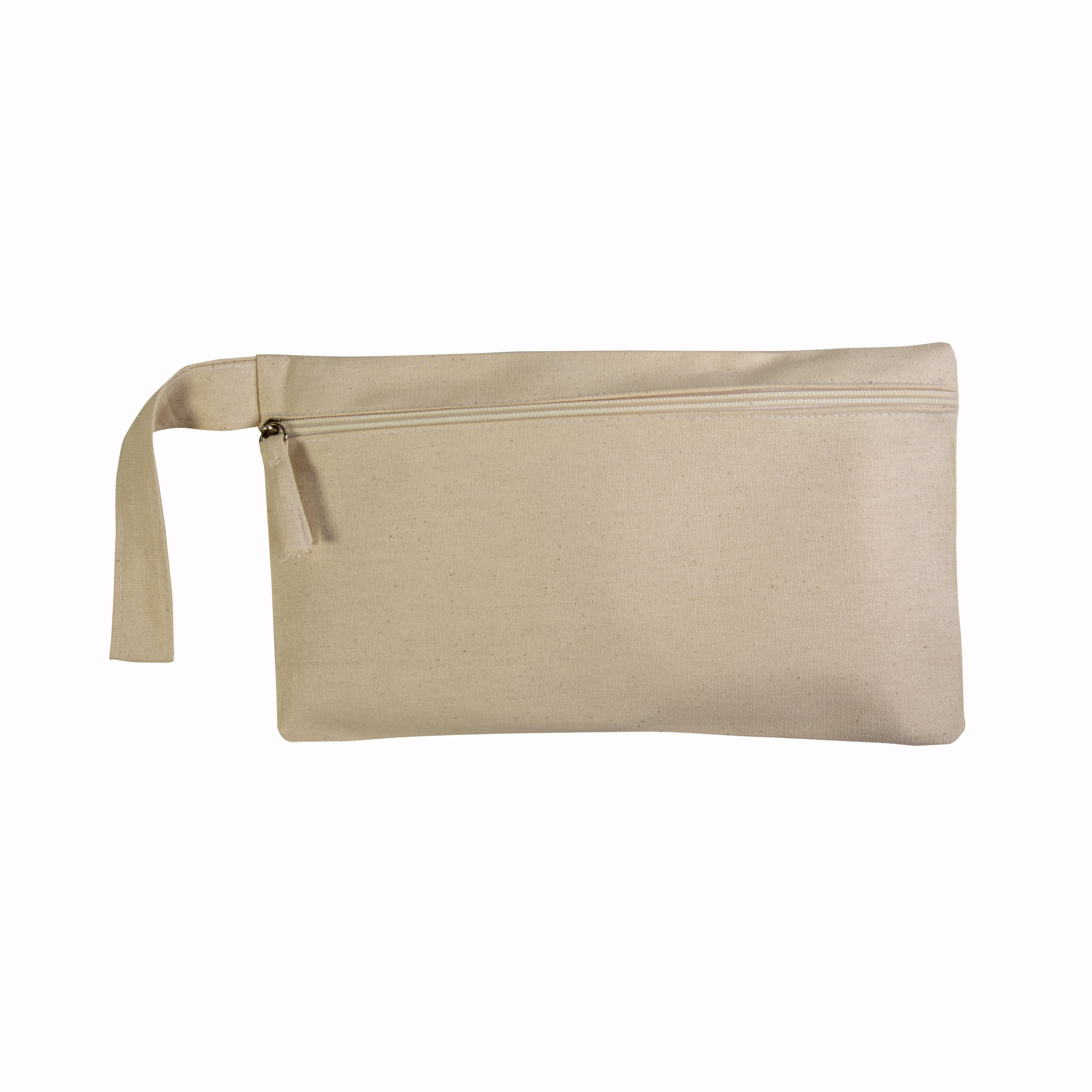 Porta documenti in cotone 100% con chiusura zip e pratica maniglia